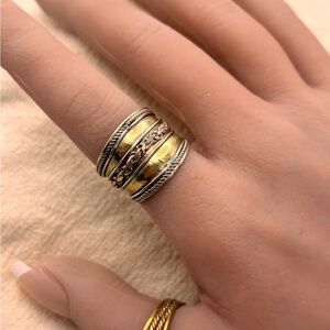 Artisan Tibetan Mixed Metal Spinner Ring